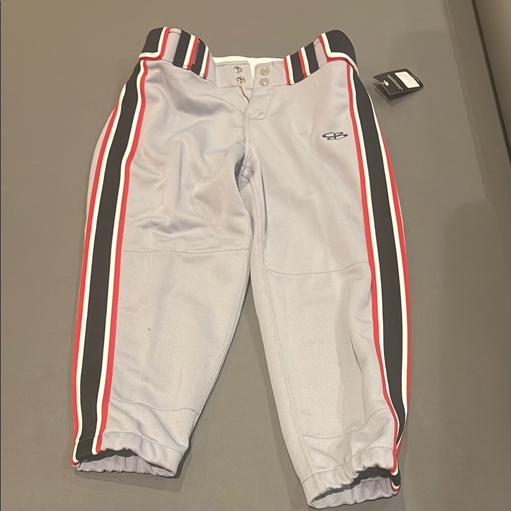 Softball Gray and Red Striped Bottoms